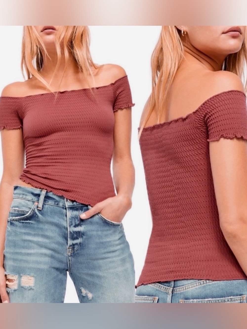 Free People FP Intimately Moulin Ruched Off the Shoulder Cami